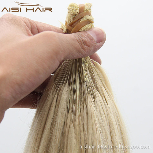 Aisi Hair  Indian Hair 100% Pure Hand Knitting Wholesale Price Invisible  Line in Hair Extensions
